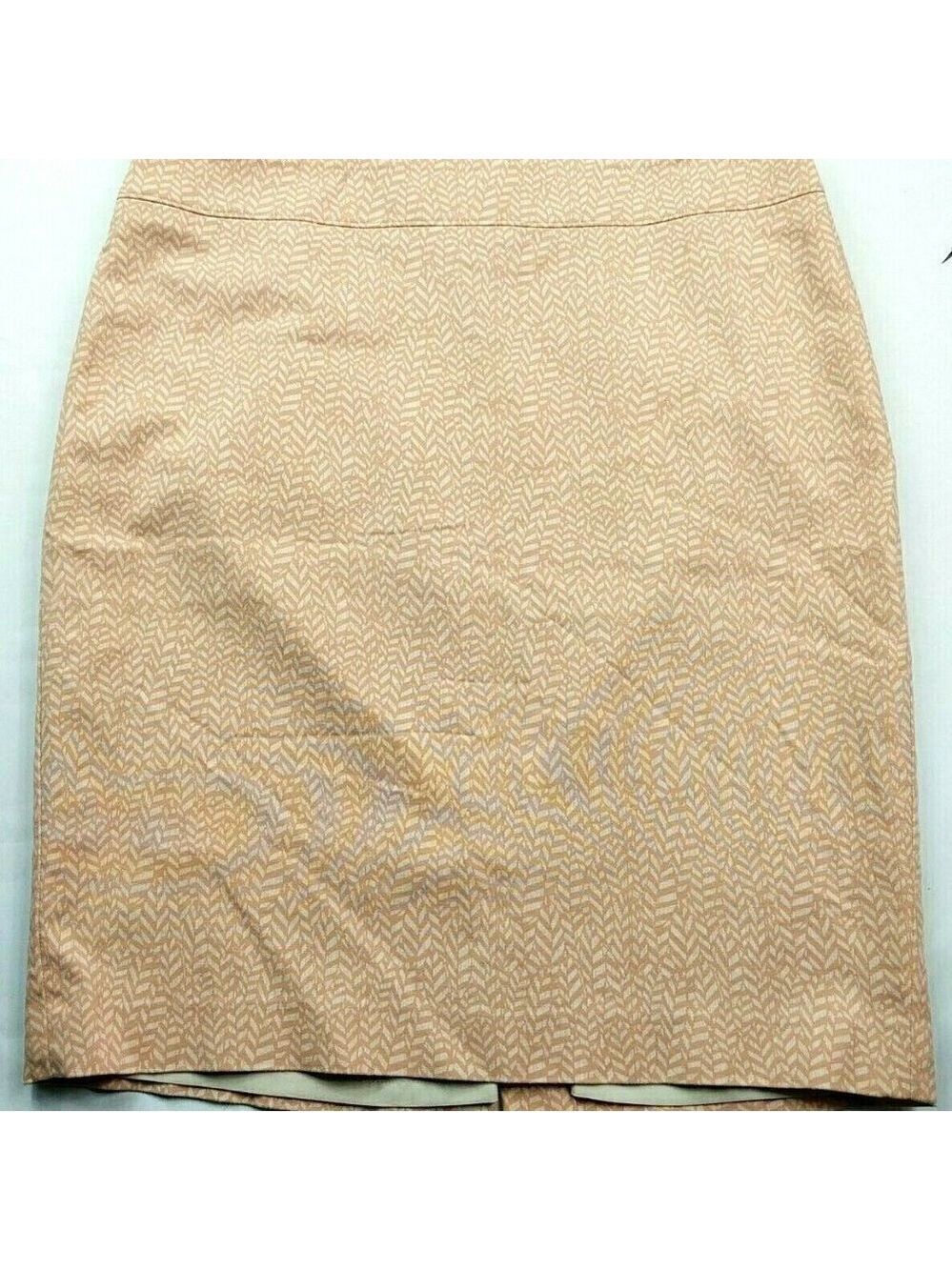 Loft Orange White Geometric Pencil Skirt Size 14